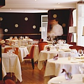 Laid tables in a restaurant