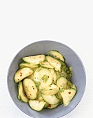 Cucumber salad with spring onions and chili