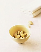 Blanched almonds in a bowl