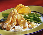 Chicken breast with green asparagus