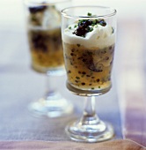 Oysters and caviar in jelly with sour cream