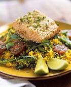 Baked salmon fillet with couscous