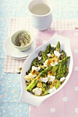 Asparagus gratin with sheep's cheese