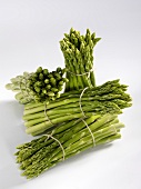 Four bundles of green asparagus