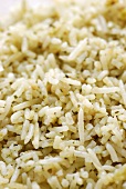 Cooked long-grain rice with herbs