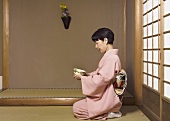 Japanese woman at a tea ceremony