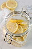 Lemons pickled in brine