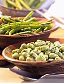 Gemüse von dicken Bohen & grüne Bohnen