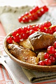Fried ceps with redcurrants