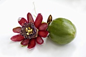 Passion flower and passion fruit