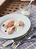 Cold salmon with mousseline sauce