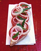Tomato and onion baguette
