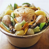 Poule au pot (Braised chicken with vegetables, France)
