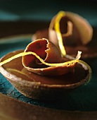 Chocolate tarts with lemon zest