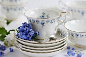 Coffee set with forget-me-nots