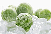 Brussels sprouts on ice