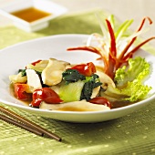 Asian vegetables with oyster mushrooms