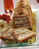 Roquefort and pear terrine with herbs