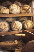 Bread on shelves at a baker's