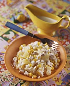 Rice salad with chicken, pineapple and sweetcorn