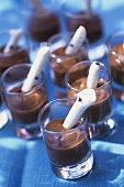 Chocolate mousse in glasses