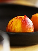 Peeled peach for a cake