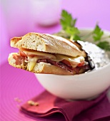 Hot pastrami sandwich