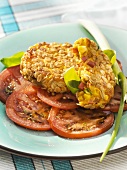 Vegetable burgers with rolled oats