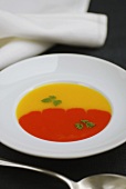 Two-coloured vegetable soup