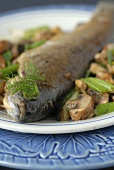 Stuffed trout with button mushrooms
