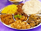 Thali (A selection of Indian dishes and dips)
