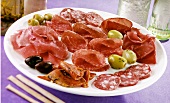 Antipasto di salumi (Ham and sausage platter, Italy)