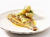 Fried plaice with anchovies and lemon