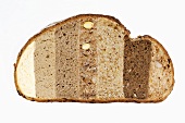 Slice of bread comprising different types of bread