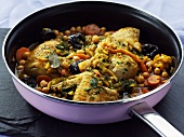 Moroccan chicken stew with chick-peas