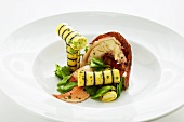 Lobster cannelloni with mangetout