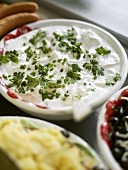Herb quark in a small bowl
