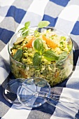 Rice salad with peas