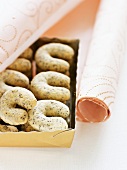 Poppy seed crescents in a gift box