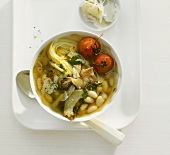 Minestrone with artichokes and white beans