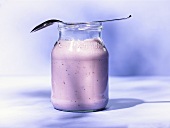 Cherry yoghurt in a jar