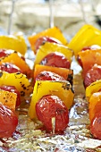 Grilled tomato and pepper skewers