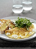 Sheep's cheese omelette with rocket