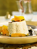 Semolina flummery with spiced oranges