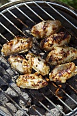 Chicken wings on barbecue
