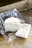 Goat's cheese on clingfilm