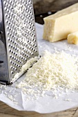 Grated Parmesan with grater