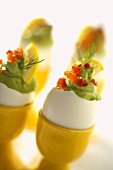 Eggs stuffed with avocado cream