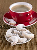 Vanilla crescents with caffè crema