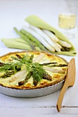 Asparagus quiche with dill